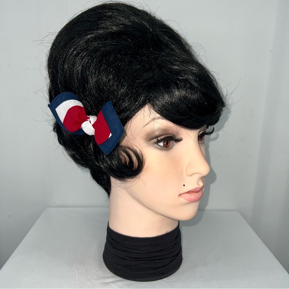 Patriotic Stars and Stripes Bandana Knotted Hair Bow - Picture 3 of 11